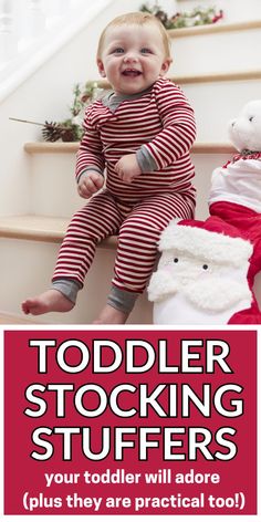 this is a picture of a toddler and his Christmas stocking...pin on toddler stocking stuffers Christmas Family Activities, Stocking Stuffers For Toddlers, Toddler Stocking Stuffers, Stocking Stuffers For Baby, Baby Stocking, Amazing Christmas Gifts, Toddler Christmas Gifts, Christmas Gifts For Parents, Stocking Stuffer Ideas