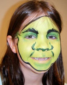 Shrek Face Paint, Shrek Face, Makeup Ide, Mask Face Paint, Shrek Jr, Shrek Party, Shower Makeup