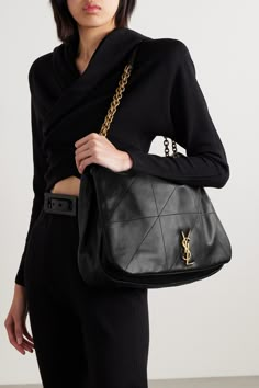 When you invest in a SAINT LAURENT bag, you take home a small piece of the maison's illustrious legacy. This 'Jamie' style has been crafted in Italy from supple quilted leather and embellished with the unmistakable 'YSL' logo. The gold-tone chain strap has a generous drop, so it'll slip comfortably over your shoulder. Ysl Tote Bag, Bags Ysl, Travel Pouches, Dream Bag, Bag Names, Ysl Bags, Bag Obsession, The Saint, Luxury Bag