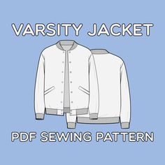 a white jacket with the words varsity jacket on it and an image of a tie