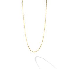 18K gold beaded ball chain necklace. Classic Beaded Chain Necklace With Round Beads, Classic Necklaces With Round Beaded Chains, Long Beaded Chain Necklace In Yellow Gold, Yellow Gold Long Beaded Chain Necklace, Yellow Gold Beaded Necklaces With Delicate Chain, 14k Gold Beaded Chain Necklace With Round Beads, Yellow Gold Beaded Necklace With Delicate Chain, 14k Gold Beaded Chain Necklace, Classic Yellow Gold Beaded Chain Necklace