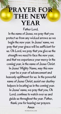 a prayer for the new year