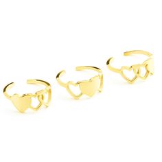 PRICES MAY VARY. 💛Three heart rings set, best friend ring for 3, best friend gifts, friendship ring, 3 sister ring. 💛Material: Stainless steel,that is nickel free, lead free and hypoallergenic. 💛These Dainty Rings are adjustable and flexible enough with a gentle squeeze or slight spreading to adjust, it fits most finger sizes. 💛Sister rings sweet gift for sisters or best friends makes your relationship closer together. 💛Each set come with a beautiful velvet bag,ready for giving. Sister ring Sister Ring, Best Friend Ring, Best Friend Rings, Sister Rings, Aesthetic Rings, Friend Rings, Jewellery Holder, Friendship Ring, Heart Rings