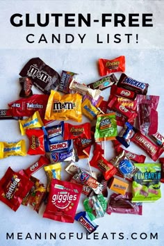 Gluten-Free Candy List 2024! (QUICK ANSWERS HERE) - Meaningful Eats Gluten Free Halloween Candy List, Celiac Diet For Kids, Gluten Free Cereal List, Gluten Free Candy List, Gluten Free Halloween Candy, Gluten Free Halloween Treats, Gluten Free Food Ideas, Gluten Free Halloween Food