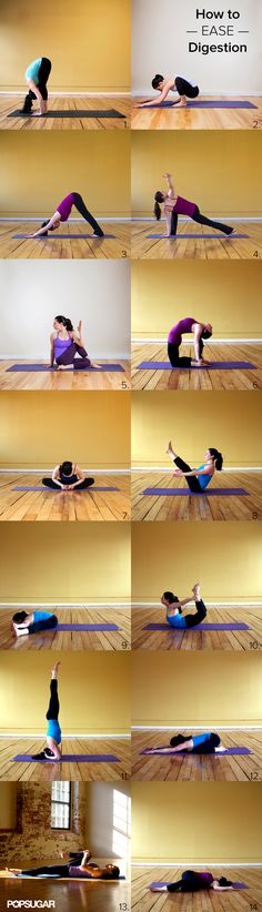 a woman doing yoga poses on the floor