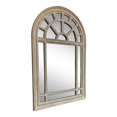 an arched window mirror is shown against a white background