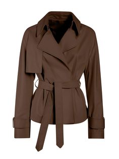 Simplicity and elegance in a single Daisy Italian Lambskin Leather Jacket. An iconic heritage piece is given a contemporary touch, ready to wear in all seasons. With a tailored but relaxed cut, it manages to accentuate the waist with a belt. Brown Belted Cuffs Outerwear For Work, Brown Belted Outerwear With Lapel Collar, Luxury Brown Outerwear With Suit Collar, Elegant Brown Outerwear With Belted Cuffs, Tailored Fall Outerwear With Self Belt, Elegant Brown Belted Outerwear, Chic Outerwear With Self Belt And Notch Lapel, Chic Double-breasted Outerwear With Self Belt, Brown Belted Cuffs Office Outerwear