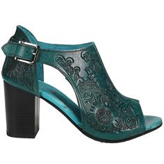 Western flair, summer style. The Mika is the perfect addition to any spring and summer wardrobe. These peep toe heels feature a leather upper with intricate tooled floral details. The padded insole keeps you on your feet in comfort and in style. $82.99 Cowboy Wedding, Casual Pumps, Block Heel Pumps, Shoe Stores Online, Womens Casual, Peep Toe Heels, Heel Pumps, Blue Shoes, Summer Wardrobe