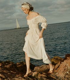 In a soft, lightweight blend of organic cotton and viscose, our beloved Ischia Dress—a Favorite Character that first made its debut in Spring 2021—features double-puffed sleeves and a scoop neckline adorned with petite ruffles and a fixed tie. Plan Outfits, Everyday Sandals, Summer 2024 Fashion, Italian Vacation, Resort Wear For Women, Plus And Minus, Boutique Sales, Clothing Brands, Saint Tropez