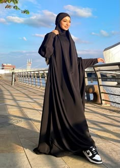 Jilbab Black - Prayer Outfit | Aab Modest Wear – Aab USA Jilbab Outfits, Islamic Modest Fashion, Modest Outfits Muslim, Outfits Muslim, Muslim Outfit, Outfit Modest, Abaya Outfit, Estilo Hijab, Hijabi Fits