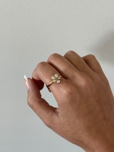 Flower ring - This adjustable dainty flower ring is incredibly stunning. Made to sparkle and shine on any finger! A perfect gift for women, girlfriend, best friends, sisters, moms. A perfect option for those who like minimal dainty gold rings and want to have the perfect size. - gold filled- stainless steel and gold- cz stones- Style: Minimalist Delicate Adjustable Butterfly Promise Ring, Dainty Open Butterfly Ring For Promise, Gold Flower Crystal Ring For Wedding, Gold Flower Shaped Crystal Ring For Wedding, Gold Flower-shaped Crystal Ring For Wedding, Gold Flower-shaped Crystal Wedding Ring, Delicate Spring Flower Ring, Spring Wedding Rose Gold Flower Ring, Dainty Butterfly Ring For Wedding