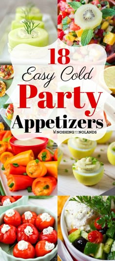 18 Easy Cold Party Appetizers by Noshing With The Nolands is a collection of delicious recipes you can serve your guests all year round! Easy Cold Finger Foods, Cold Veggie Pizza, Cold Party Appetizers, Cold Appetizers Easy, Cold Finger Foods, Make Ahead Appetizers, Fingerfood Party, Easy Cold