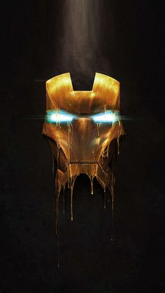 an artistic piece of art that looks like the iron man armor is dripping from it