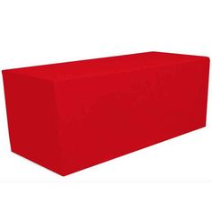 a red rectangular table cover on a white background