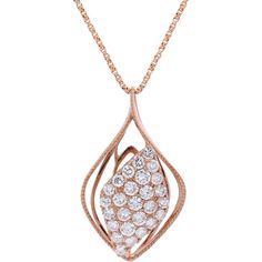 18K Rose Gold 1.01 Carat Diamond Pendant - Sparkling Elegance Elegant Rose Gold Teardrop Pendant Diamond Necklace, Elegant Rose Gold Teardrop Diamond Necklace, Rose Gold Teardrop Pendant Diamond Necklace, Rose Gold Teardrop Diamond Necklace, Luxury Sparkling Diamond Necklace, Dazzling Rose Gold Diamond Necklace, Dazzling Rose Gold Necklace With Cubic Zirconia, Elegant Sparkling Rose Gold Necklaces, Elegant Sparkling Rose Gold Necklace