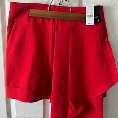 Nwt Size 4 New York & Company Shorts In Red. They Have A Sash On The Front Left Side, Silver Zipper Closure On The Back, 2 Front And 2 Back Pockets (Back Pockets Are Still Stitched Shut So Will Need To Be Opened With Seam Ripper). Very Cute, New And Unworn, Just No Longer My Size. Red Short Skort With Built-in Shorts, Red Summer Skort With Built-in Shorts, Red Skort With Built-in Shorts, Chic Stretch Red Shorts, Chic Red Shorts For Night Out, Chic Red Stretch Shorts, Red Short Skort For Spring, Red Short Length Bottoms For Night Out, Red Shorts For Spring Workwear