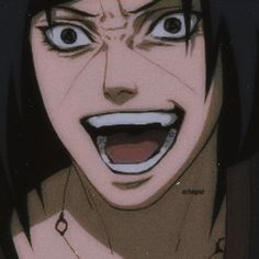 an anime character with black hair and piercings on his face is smiling at the camera