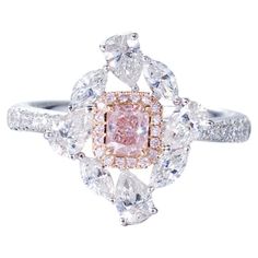 a pink diamond and white gold ring