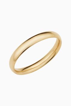 Whether you're looking for a classic band or saying "I do," our Forever Band Ring is the way to go. The polished solid gold band offers impressive shine, while the comfort fit design makes it an easy choice for daily wear. Slip on this timeless piece with any look to add instant elegance. Metal: 14k Solid Yellow Gold Dimensions: 3mm Width, Comfort Fit Available in Multiple Sizes Weight: 1.2 to 1.6 grams depending on size selected Construction: Tubing Origin: Crafted in Arezzo, Italy Classic Jewelry With Smooth Finish, Elegant Thick Band In Yellow Gold, Classic Formal Jewelry With Thick Band, Classic Thick Band Jewelry For Formal Occasions, Classic Promise Ring With Smooth Finish, Formal Fine Jewelry Stackable Rings With Thick Band, 14k Gold Rings With Decorative Round Band, 14k Gold Rings With Decorative Band, Timeless Stackable Bands For Formal Occasions