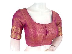 Make a statement with our magenta brocade readymade blouse. The intricate details and border sleeves add a touch of elegance. This stunning choli is perfect for your next special event. * Made Of  Brocade Silk Lined With Crepe Silk * Opens From Front With Hook And Eye Fitting  BLOUSE MEASUREMENTS: Size :  34,36, 38, 40,42 Sleeve-10 Inches  Blouse Length- 15 Inch Fitting: Princess cut Neck depth: 7 Inches Front / 10.5 Inches Back                       Padded: Yes, Pads can be removed upon request Princess Cut Blouse Design, Princess Blouse, Blouse With Border, Princess Cut Blouse, Cut Blouse, Blouse Measurement, Brocade Blouses, Readymade Saree, Readymade Blouse