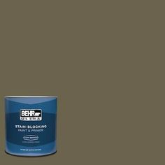 a can of behro ultra stain - blocking paint on a gray background with the words