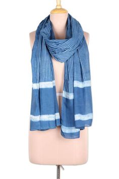 Indigo Cotton Dupatta With Block Print, Blue Cotton Handloom Dupatta, Blue Cotton Summer Scarves, Bohemian Indigo Cotton Dupatta, Traditional Cotton Scarf With Natural Dye, Traditional Cotton Scarves With Natural Dye, Blue Cotton Dupatta For Summer, Blue Casual Cotton Scarf, Casual Blue Cotton Scarves