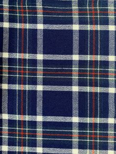 a blue and white plaid fabric