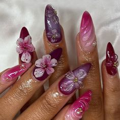 FREE SHIPPING ON ORDERS $9.95+ Buy 3 Get 1 More Free CODE: 4YOU Buy 5 Get 5 More Free CODE: 5FREE Y2k Summer Nails, Purple Nails Summer, Nail Inspo Purple, Purple Pink Nails, Pink Purple Nails, Nagel Tips, Purple Nail, Nail Swag, Girls Nails