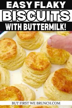 easy flaky biscuits with buttermilk are the perfect breakfast or brunch treat