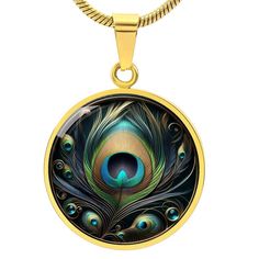 Adorned with the intricate and vibrant design of a peacock feather, this pendant captures the mesmerizing beauty of nature. Perfect for those who appreciate elegant and eye-catching accessories, it makes a statement of grace and style. Enhance your jewelry collection with this unique and artistic piece, celebrating the allure of one of nature's most stunning creations. Forged from premium surgical steel and available with a lavish 18k gold finish, this innovative jewelry boasts our exclusive design, handcrafted with care right here in the U.S.A by our dedicated team of skilled working mothers. When you choose our necklace, you not only acquire a stunning memento for yourself or a cherished one but also champion the empowerment of working mothers and vibrant communities. Rest assured, your Peacock Design Pendant Necklace, Spiritual Jewelry With Peacock Design As A Gift, Spiritual Peacock Design Jewelry As Gift, Bohemian Peacock Necklace As Gift, Bohemian Peacock Necklace For Gift, Elegant Green Necklace With Peacock Design, Bohemian Jewelry With Peacock Design, Elegant Metal Jewelry With Peacock Design, Bohemian Round Jewelry With Peacock Design