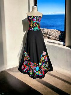 Mexican Dresses Modern, Traditional Embroidered Fiesta Maxi Dress, Mexican Maxi Skirt, Two Piece Maxi Skirt Set, Mexican Dresses Traditional Camelia Mexican Boutique, Mexican Theme Dresses, Mexican Attire, Folk Style Fiesta Dress With Floral Embroidery, Mexican Tequila