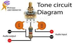 an electrical circuit diagram with two different types of wires and the words tone circuit diagram