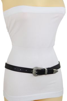 Special Style Day Night Evening Party Or Work Western Fashion BeltStyle : Fashion / Waist or HipCondition : Brand NewColor : Black faux leather fabric waistband + silver metal buckle Size: One Size Belt - Adjustable Can Fit Size Medium Waist Size: About 33" - 39"Belt Width : About 7/8" widthVery Special Fashionable Belt Beautiful For Every Day And For A Going Out Night. Brand New Trendy Urban Women Waistband Spring Summer Winter Fall Modern All Year Around Collection Ladies Fashion Feminine Styl Classic Belt, Fashion Feminine, Special Style, Faux Leather Fabric, Leather Fabric, Metal Buckles, Ladies Fashion, Western Style, Black Belt