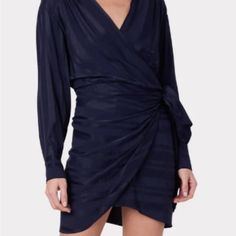 New Without Tags. Length 33” Blue Long Sleeve Lined Mini Dress, Chic Navy Long Sleeve Mini Dress, Chic Navy Mini Length Dress, Chic Navy Dress For Fall, Chic Navy Dresses For Fall, Navy Mini Dress For Spring Evening, Chic Navy Mini Dress, Spring Navy Mini Dress For Night Out, Navy Mini Dress For Spring Night Out