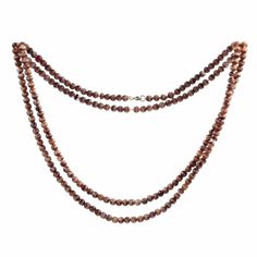 Vintage necklace Czech brown marble glass beads Elegant Brown Beaded Necklace With Gemstone Beads, Elegant Brown Crystal Necklace With Gemstone Beads, Elegant Brown Gemstone Beaded Necklaces, Elegant Brown Gemstone Beaded Necklace, Brown Single Strand Beads For Gift, Brown Single Strand Necklace With Round Beads, Brown Single Strand Beads As Gift, Elegant Brown Crystal Necklaces With Natural Stones, Brown Wooden Beads Long Necklace