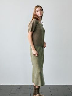 Composition : Wool 100%Color : KhakiCountry of Origin : China Long Knit Skirt, Long Knit, Knit Skirt, China, Skirt, The Originals