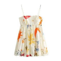 Sweet Print Mini Dresses Fashion Loose Sleeveless Backless Dress Puffy Skirt, 2024 Outfits, Mini Dress Fashion, White Sleeveless, Printed Mini Dress, Mini Dresses, Beauty Accessories, Summer 2024, Summer Vibes