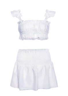 Embrace the latest fashion trend with Mabel Love Co's elegant white two-piece set, featuring a sleeveless crop top and a pleated high-waist mini skirt. This trendy summer outfit is perfect for beach parties, clubbing, and casual outings. The crop top offers a stylish and comfortable fit, while the pleated skirt adds a touch of playful elegance. Made from high-quality materials, this set ensures durability and comfort, making it a versatile addition to your summer wardrobe. Whether you're hitting Crop Top Blanco, Pleated Skirt Set, Latest Fashion Trend, Bandage Skirt, Stylish Women Fashion, Beach Parties, Feeling Confident, Monokini Swimsuits, Trendy Summer Outfits