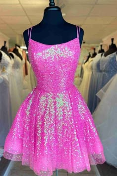 $99.00#KISSPROM#homecomingdresses2024#promdresses#promdress#promgowns#eveningdresses#partydresses#promdressesshort#promdressesforteens#promdresses2024#partygowns#homecomingdresses#dresses#shortdresses#promdressessimple#cutedresses#weddingpartydresses#pink#sequins#hotpink#aline Sequin Short Dress, Homecoming Dress Short, Sequin Homecoming Dress, Mini Prom Dresses, Homecoming Dresses Lace, Cute Homecoming Dresses, Hoco Dress, Short Party Dress, Short Homecoming Dress