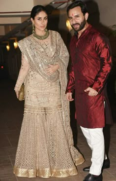 Indian Couple, Karisma Kapoor, Indian Designer Suits, Saif Ali Khan, Pakistani Wedding Outfits, Sharara Suit, Kareena Kapoor Khan