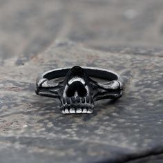 This wide ring adopts a retro style, which makes this skull look more hideous and... Romantic Skeletons, Gothic Pattern, Dragon Claw, Skull Rings, Skull Lover, Claddagh Rings, Gothic Rings, Wide Ring, Wide Rings