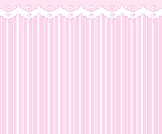 a pink wallpaper with hearts on it and white trimmings in the background