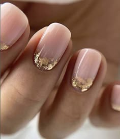 Her Nails, Foil Nails, Neutral Nails, Bridal Nails, Elegant Nails, Classy Nails, Chic Nails, Short Acrylic Nails, Gold Nails