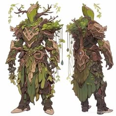 some kind of creature that is made out of leaves and branches, with an evil face on