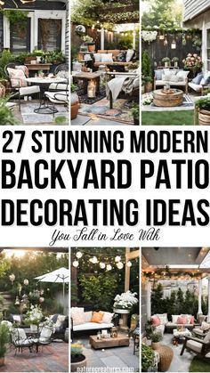 the back yard patio decorating ideas are great for this small backyard area with lots of seating