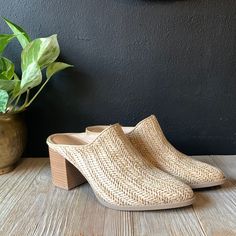 Lc Lauren Conrad Woven Straw Slip On Heeled Mules. Beautiful Woven Straw Detailing. Stacked Heel. Size 6 1/2. Never Worn. Please Convo With Questions Chic Natural Mules For Spring, Chic Natural Color Spring Mules, Summer Pointed Toe Heels With Woven Sole, Spring Slip-on Heels With Woven Sole, Beige Closed Toe Mules For Spring, Beige Pointed Toe Mules For Spring, Beige Closed-toe Mules For Spring, Cream Closed Toe Mules For Spring, Spring Cream Closed Toe Mules