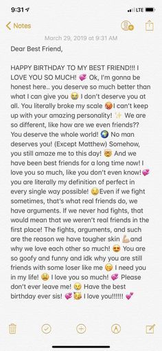 a text message that reads dear best friend, happy birthday to my best friend i love you so much