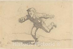 Art Print : HonorÃ© Daumier, The Young Courier - Vintage Wall Art Draw Silhouette, Black Crayon, National Gallery, Gustav Klimt, Vintage Wall Art, Vintage Wall, Vintage Walls