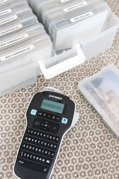 Sorting each case with photo keepers by themes makes it so easy to stay organized and find what you’re looking for! I labeled them using this DMYO labeler which is perfect for this task and so many other organizing tasks! Click the link to see more home organization ideas!