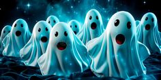 Ghostly Ghoul Background floating ghosts of different sizes and expressions against a spooky night sky. royalty free stock photography Floating Ghosts, Spooky Night, Halloween Images, Night Sky, Night Skies, Floating, Ghost